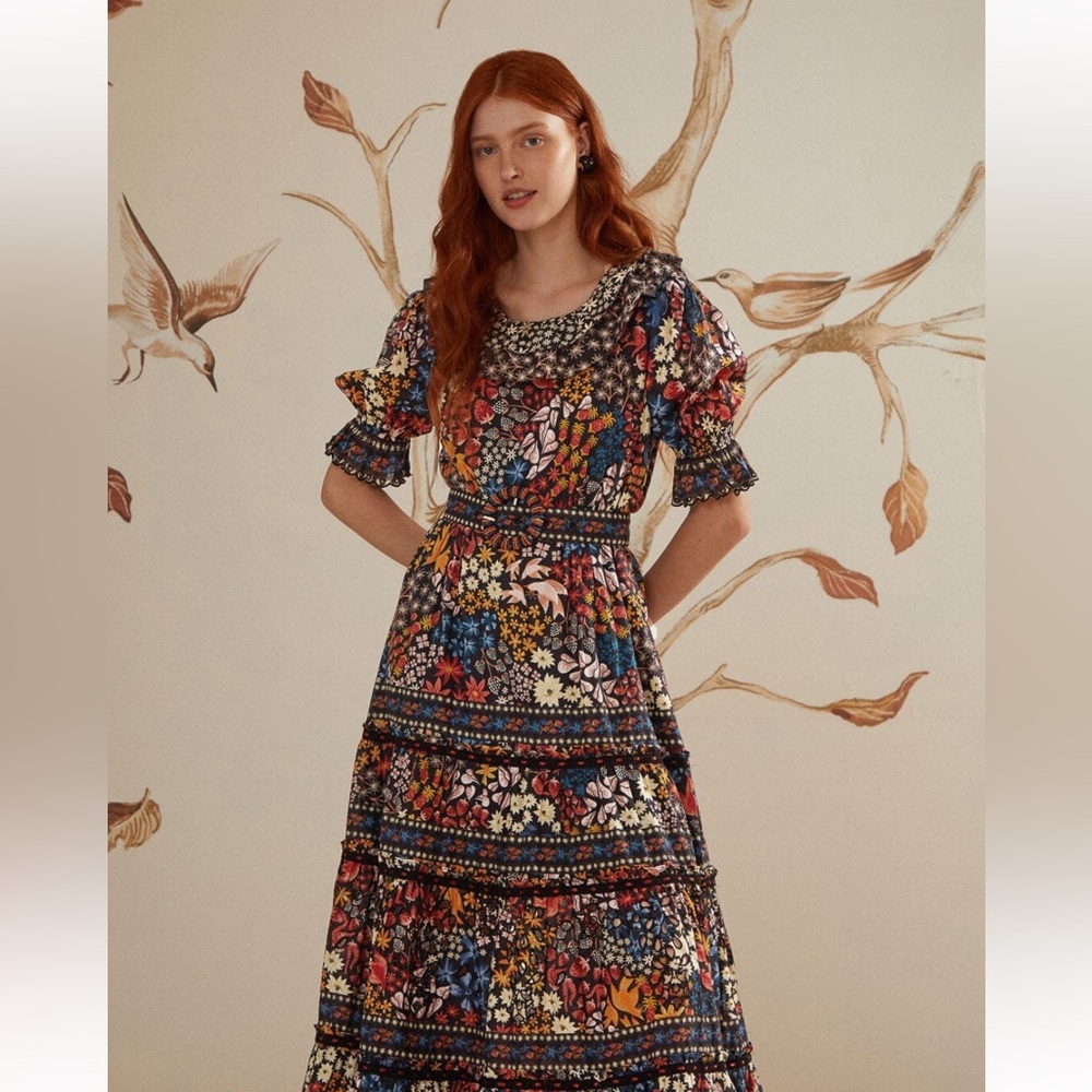 Farm Rio Black Jujus Garden Maxi Dress